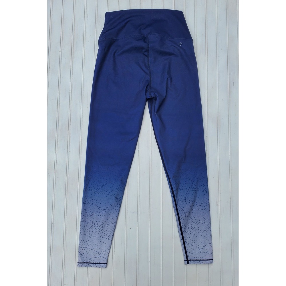 AR-33 Women Blue Ombre Geometric Dot High Waist Leggings Size Medium Yoga Gym - Picture 8 of 8